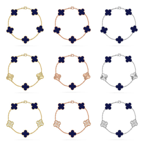 [Super CiCi ]CLOVER 5 MOTIF LAPIS LAZULI BRACELET COLLECTION