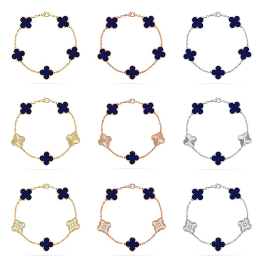 [Super CiCi ]CLOVER 5 MOTIF LAPIS LAZULI BRACELET COLLECTION