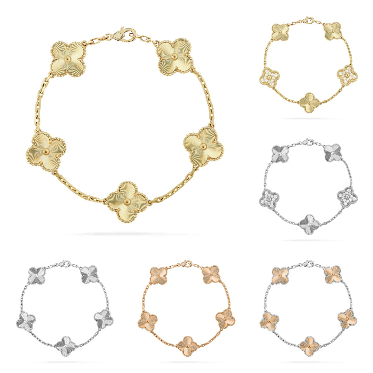 [Super CiCi ] CLOVER 5 MOTIF LASER BRACELET COLLECTION