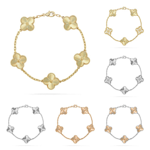 [Super CiCi ] CLOVER 5 MOTIF LASER BRACELET COLLECTION
