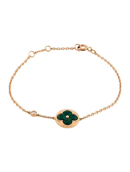 [Super CiCi ]SUN MALACHITE 1 DIAMOND PINK GOLD BRACELET