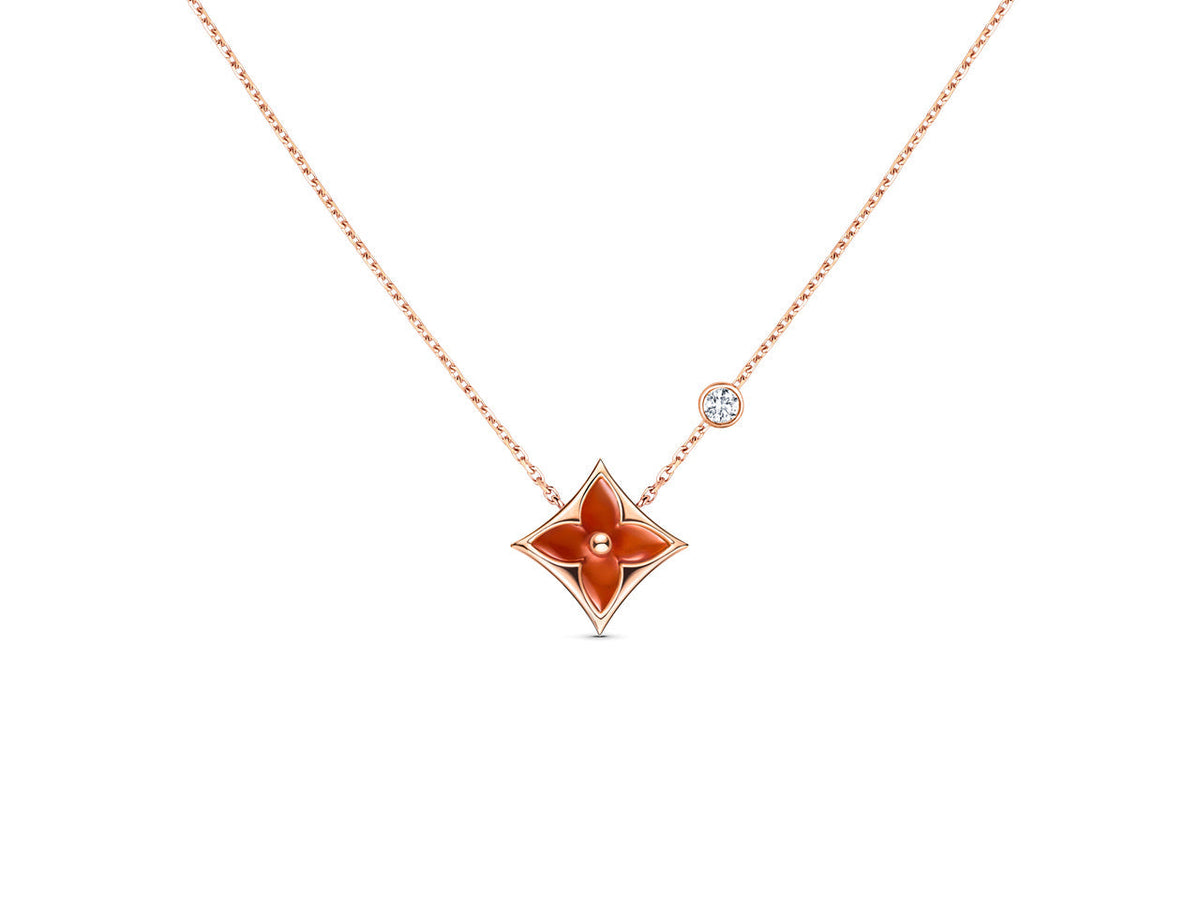 [Super CiCi ]STAR NECKLACE PINK GOLD 1 DIAMOND