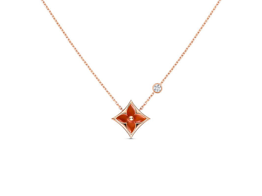 [Super CiCi ]STAR NECKLACE PINK GOLD 1 DIAMOND