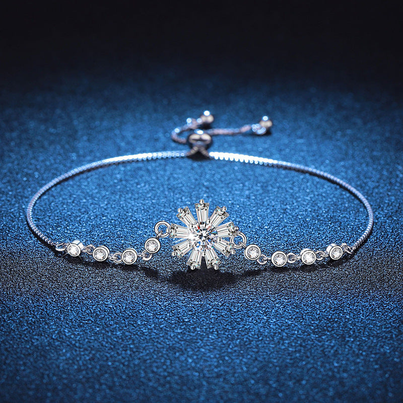 [Super CiCi]RADIANT ICY CRYSTAL SUNFLOWER MOISSANITE BRACELET