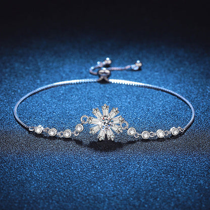 [Super CiCi]RADIANT ICY CRYSTAL SUNFLOWER MOISSANITE BRACELET