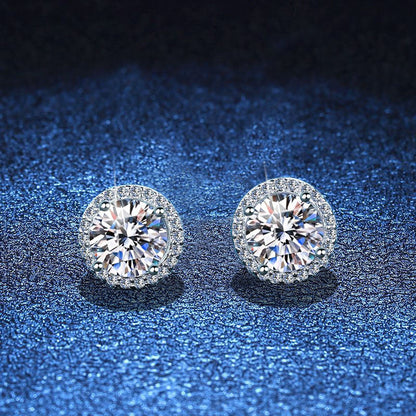 [Super CiCi]CLASSIC 4-PRONG ROUND MOISSANITE STUD EARRINGS