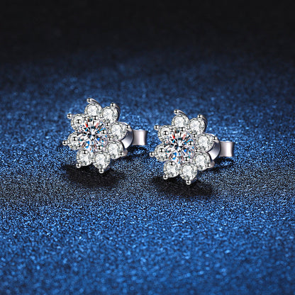[Super CiCi]RADIANT SUNFLOWER MOISSANITE STUD EARRINGS