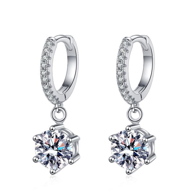 [Super CiCi]CLASSIC 6-PRONG MOISSANITE DROP EARRINGS