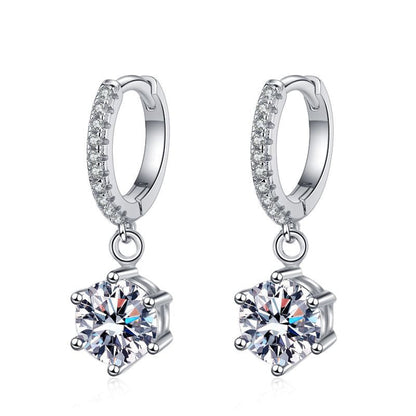 [Super CiCi]CLASSIC 6-PRONG MOISSANITE DROP EARRINGS