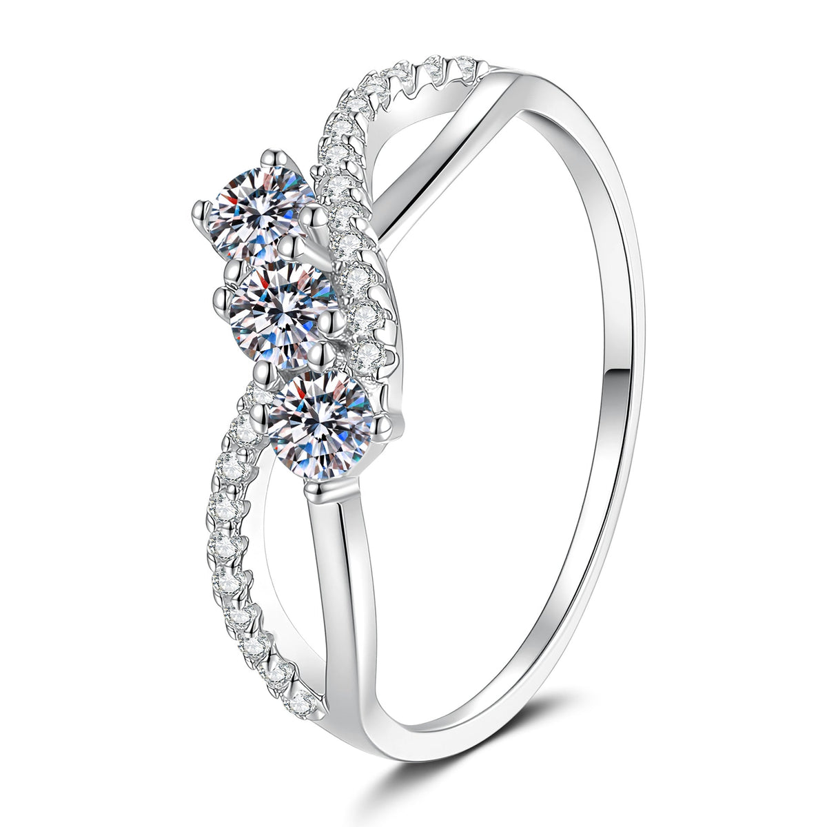 [Super CiCi]INTERTWINING LOVE MOISSANITE RING
