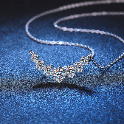 [Super CiCi]MINIMALIST CURVED SMILE MOISSANITE NECKLACE