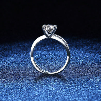 [Super CiCi]ELEGANT 4-PRONG CROSSOVER MOISSANITE ENGAGEMENT RING