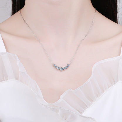 [Super CiCi]MINIMALIST CURVED SMILE MOISSANITE NECKLACE
