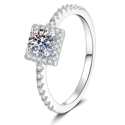 [Super CiCi]DAINTY SUGAR-CUBE MOISSANITE RING