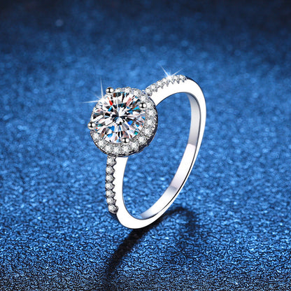 [Super CiCi]RADIANT ROUND HALO MOISSANITE ENGAGEMENT RING