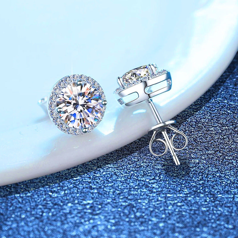 [Super CiCi]CLASSIC 4-PRONG ROUND MOISSANITE STUD EARRINGS