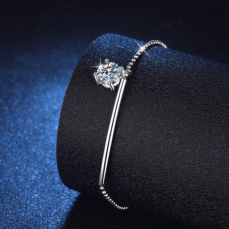 [Super CiCi]ELEGANT HALF-MOON CURVE MOISSANITE BRACELET