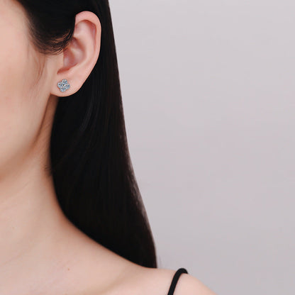 [Super CiCi]ELEGANT FOUR-LEAF CLOVER MOISSANITE STUD EARRINGS