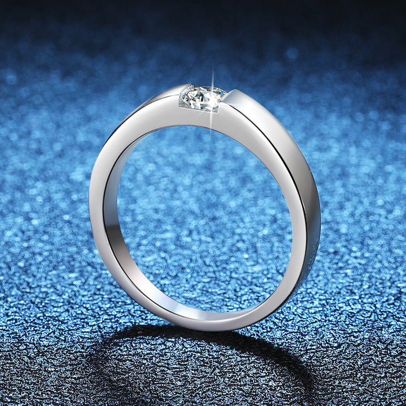 [Super CiCi]SLEEK MINIMALIST COUPLE'S MOISSANITE RING