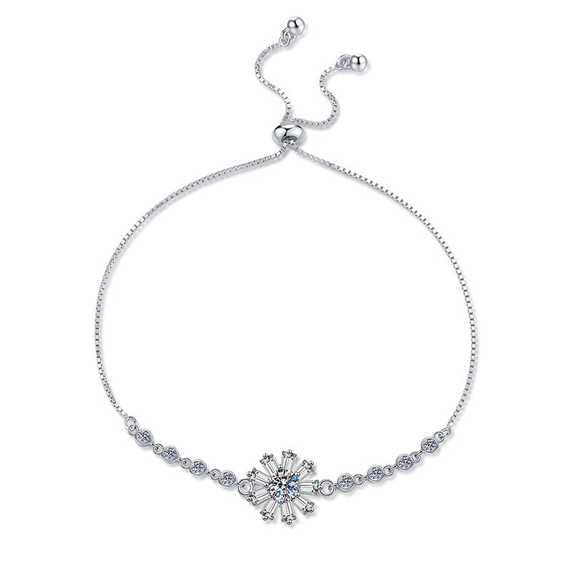 [Super CiCi]RADIANT ICY CRYSTAL SUNFLOWER MOISSANITE BRACELET