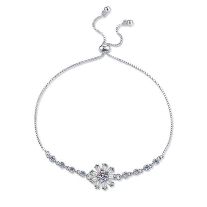 [Super CiCi]RADIANT ICY CRYSTAL SUNFLOWER MOISSANITE BRACELET