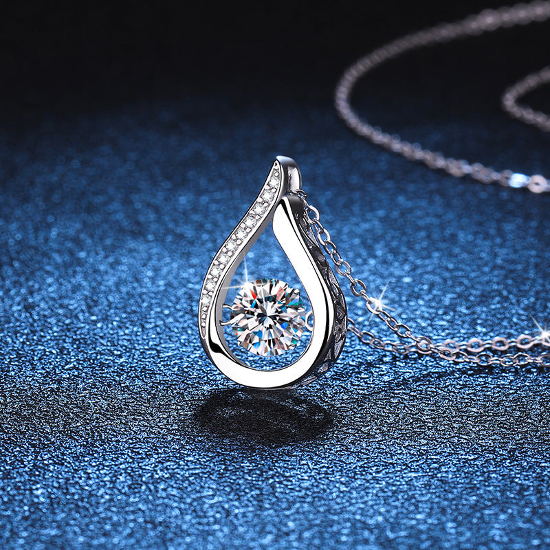[Super CiCi]DANCING WATER DROP MOISSANITE NECKLACE