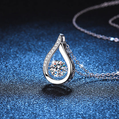 [Super CiCi]DANCING WATER DROP MOISSANITE NECKLACE