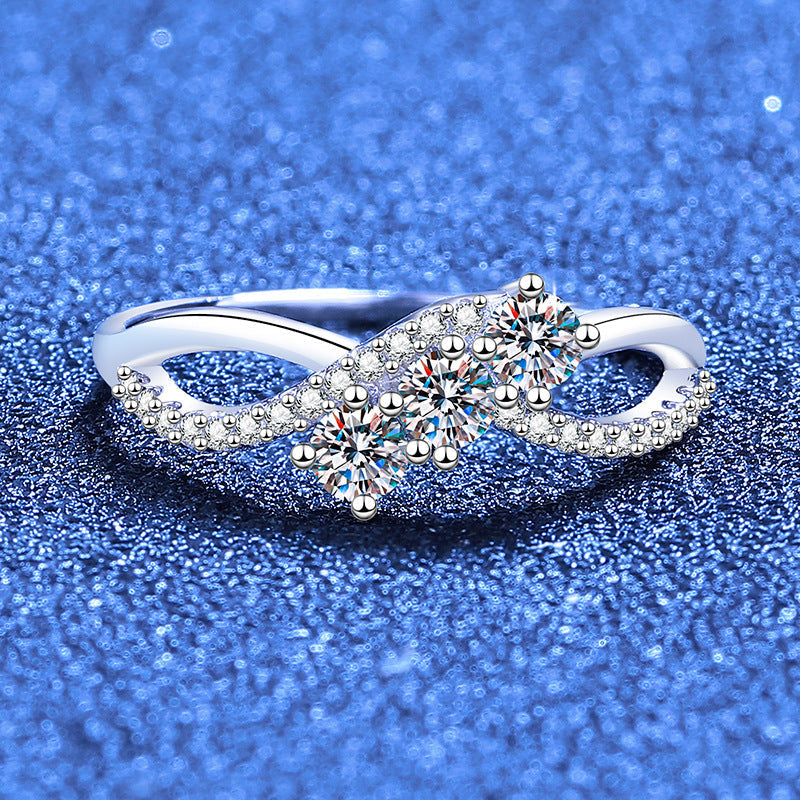 [Super CiCi]INTERTWINING LOVE MOISSANITE RING
