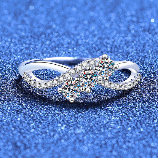 [Super CiCi]INTERTWINING LOVE MOISSANITE RING