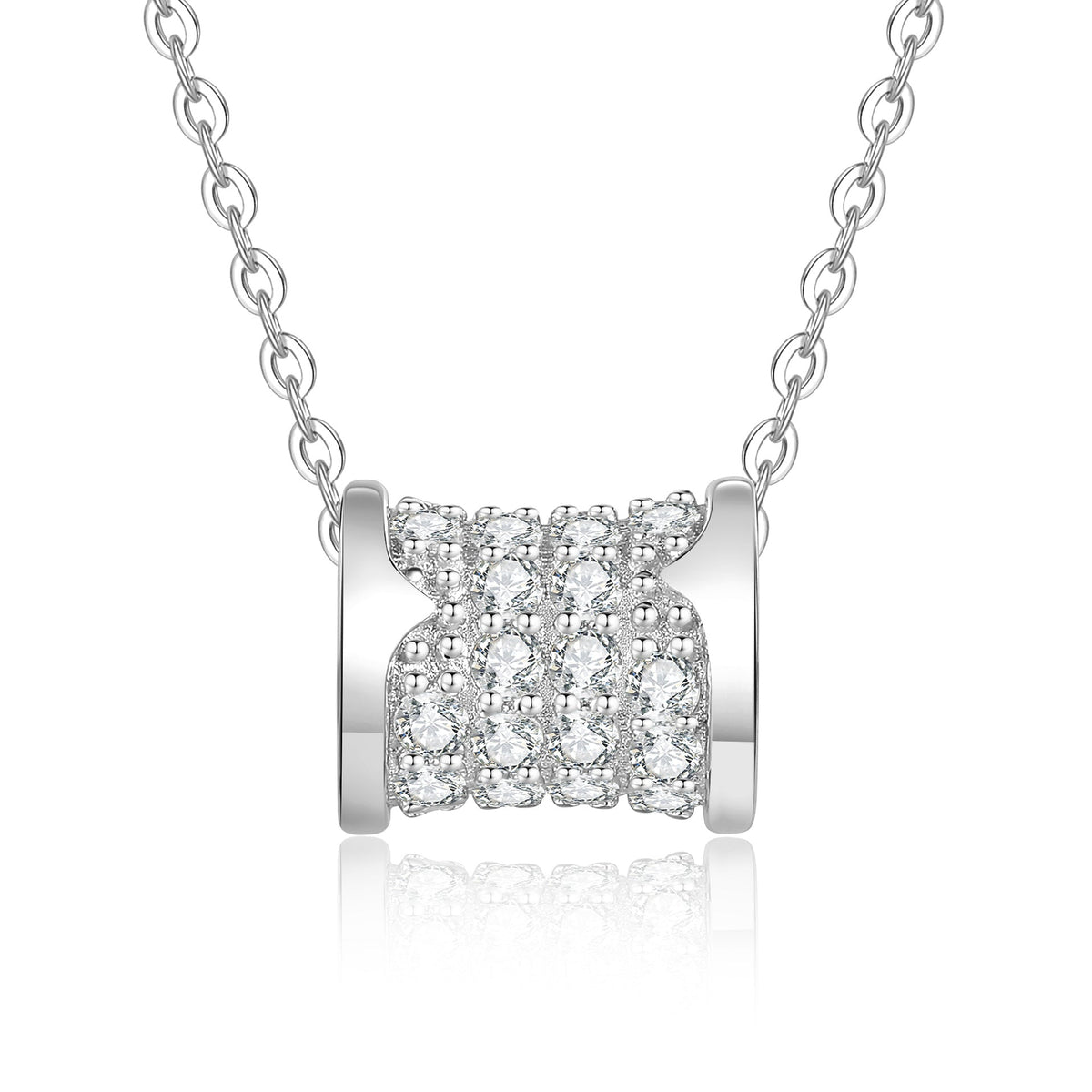 [Super CiCi]FULL-PAVE "HOURGLASS" MOISSANITE NECKLACE