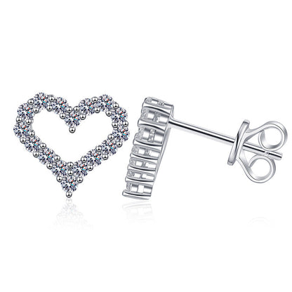 [Super CiCi]SPARKLING HEART-SHAPED MOISSANITE STUD EARRINGS