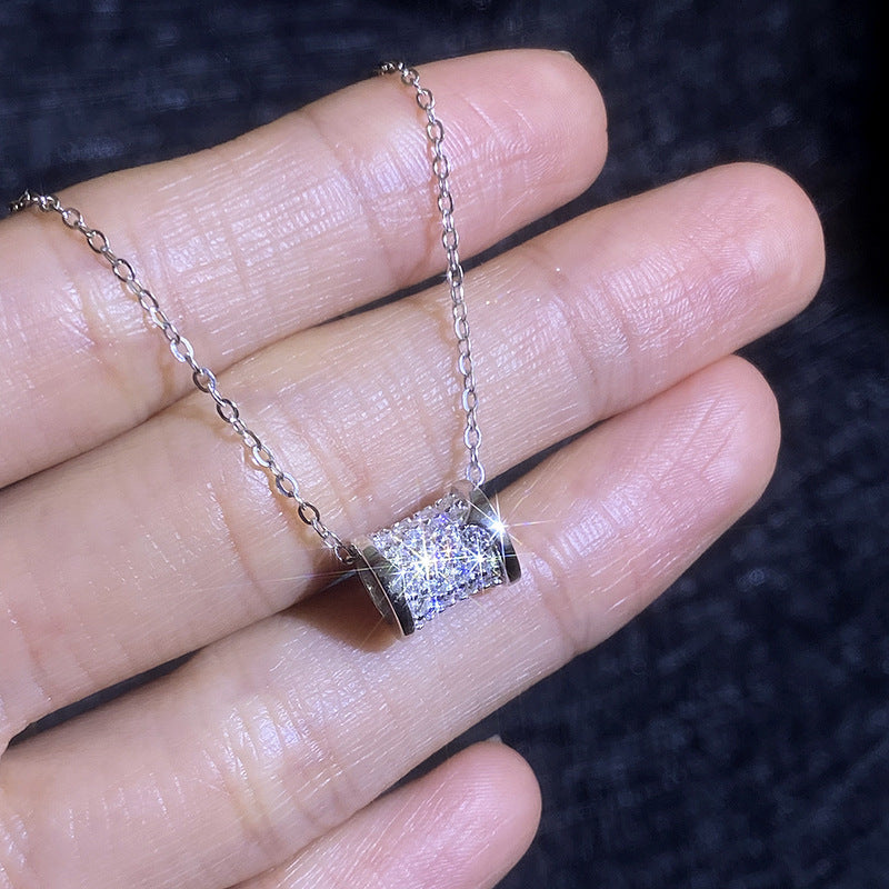 [Super CiCi]FULL-PAVE "HOURGLASS" MOISSANITE NECKLACE