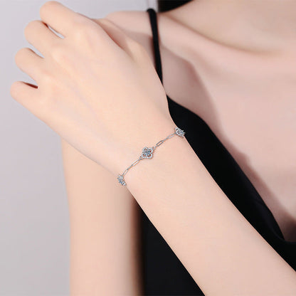 [Super CiCi]TRIPLE-CLOVER MOISSANITE BRACELET