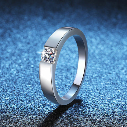 [Super CiCi]SLEEK MINIMALIST COUPLE'S MOISSANITE RING