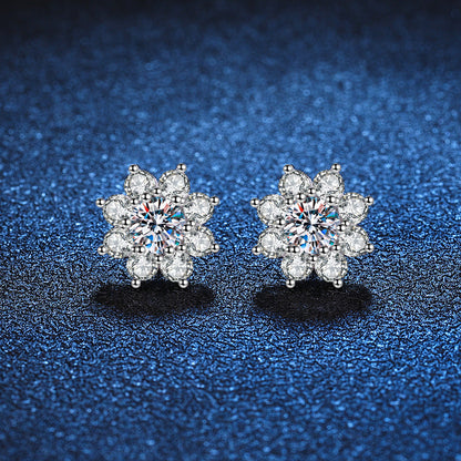 [Super CiCi]RADIANT SUNFLOWER MOISSANITE STUD EARRINGS