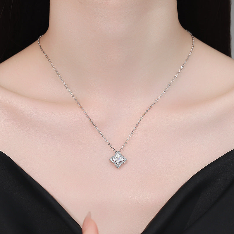 [Super CiCi]STAR-CLOVER MOISSANITE NECKLACE