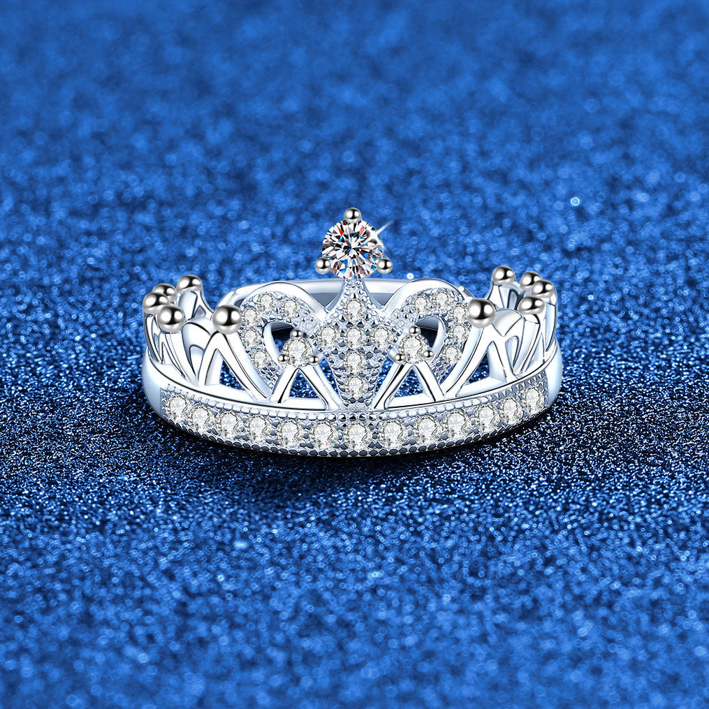 [Super CiCi]DREAMY CROWN MOISSANITE RING - 1.2CT ELEGANT PRINCESS STYLE