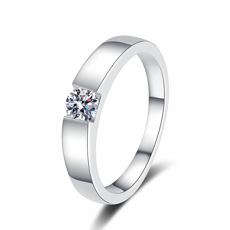 [Super CiCi]SLEEK MINIMALIST COUPLE'S MOISSANITE RING
