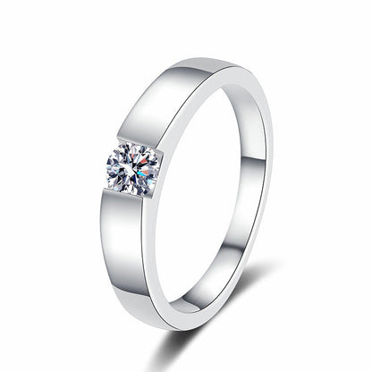 [Super CiCi]SLEEK MINIMALIST COUPLE'S MOISSANITE RING
