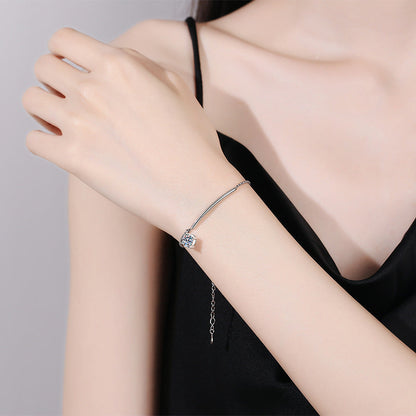 [Super CiCi]ELEGANT HALF-MOON CURVE MOISSANITE BRACELET