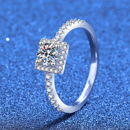 [Super CiCi]DAINTY SUGAR-CUBE MOISSANITE RING