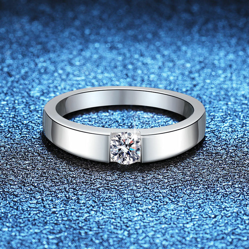 [Super CiCi]SLEEK MINIMALIST COUPLE'S MOISSANITE RING