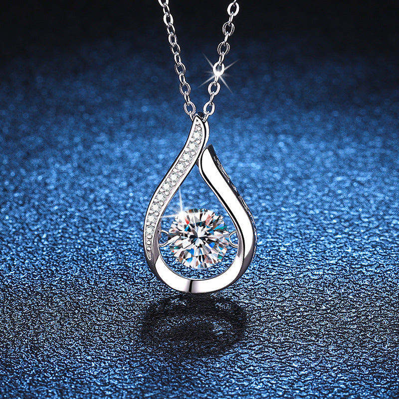 [Super CiCi]DANCING WATER DROP MOISSANITE NECKLACE