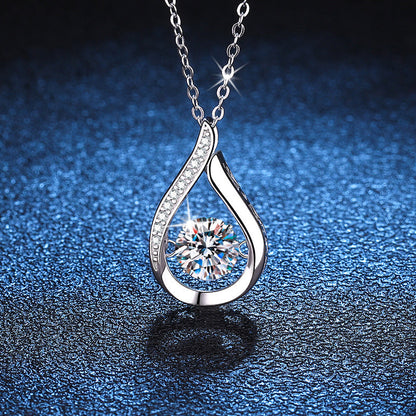 [Super CiCi]DANCING WATER DROP MOISSANITE NECKLACE