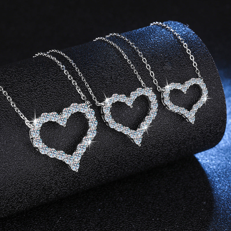 [Super CiCi]ROMANTIC HEART MOISSANITE PENDANT NECKLACE