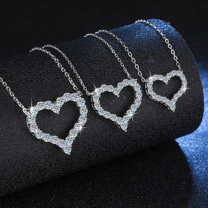 [Super CiCi]ROMANTIC HEART MOISSANITE PENDANT NECKLACE