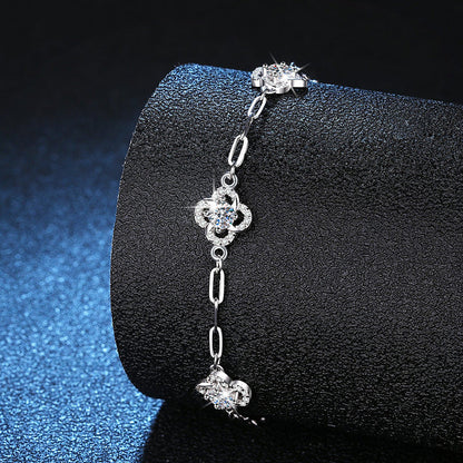[Super CiCi]TRIPLE-CLOVER MOISSANITE BRACELET
