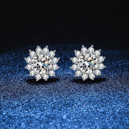 [Super CiCi]BLOOMING SUNFLOWER MOISSANITE STUD EARRINGS