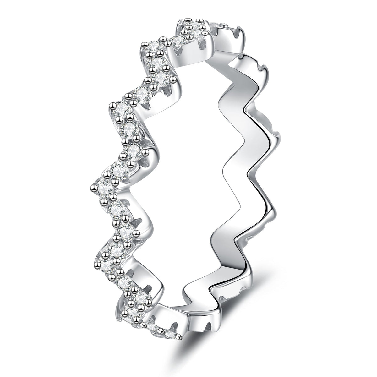 [Super CiCi]CHIC WAVY MOISSANITE ETERNITY RING