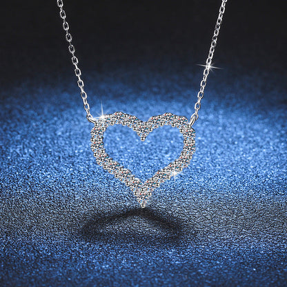 [Super CiCi]ROMANTIC HEART MOISSANITE PENDANT NECKLACE